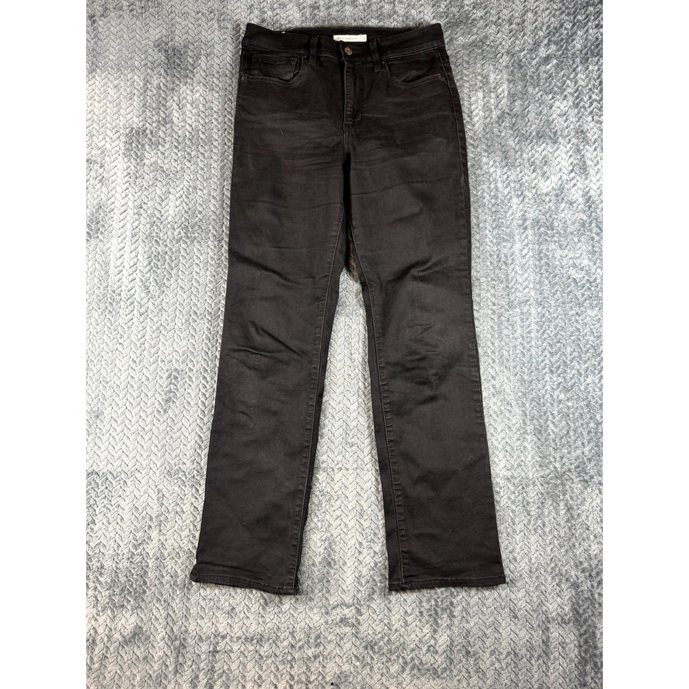 Levi's 724 High Rise Straight Jeans Womens 30x30 Black Tencel Slim Fit Authentic